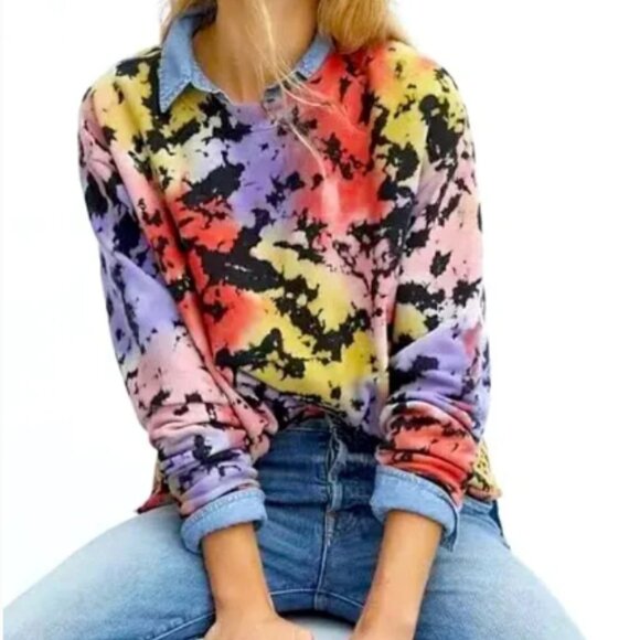 Anthropologie Letluv Tie Dye Zoey‎ Pullover Sweatshirt XS - Picture 3 of 13